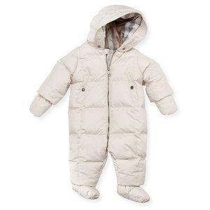 Burberry Kids Hooded Snowsuit with Snap-On Mittens & Booties